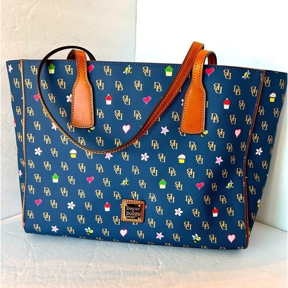 Dooney & Bourke NWT Aston Tote Gretta Novelty Blue Large Tote - Picture 1 of 12